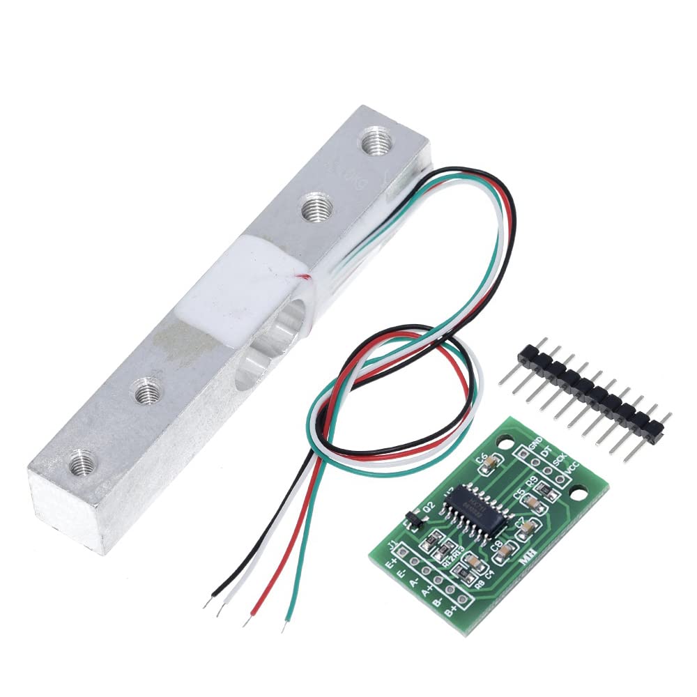 2 Sets Digital Load Cell Weight Sensor + HX711 ADC Module Weighing Sensor for Arduino DIY Portable Electronic Kitchen Scale Kit (5kg, HX711)