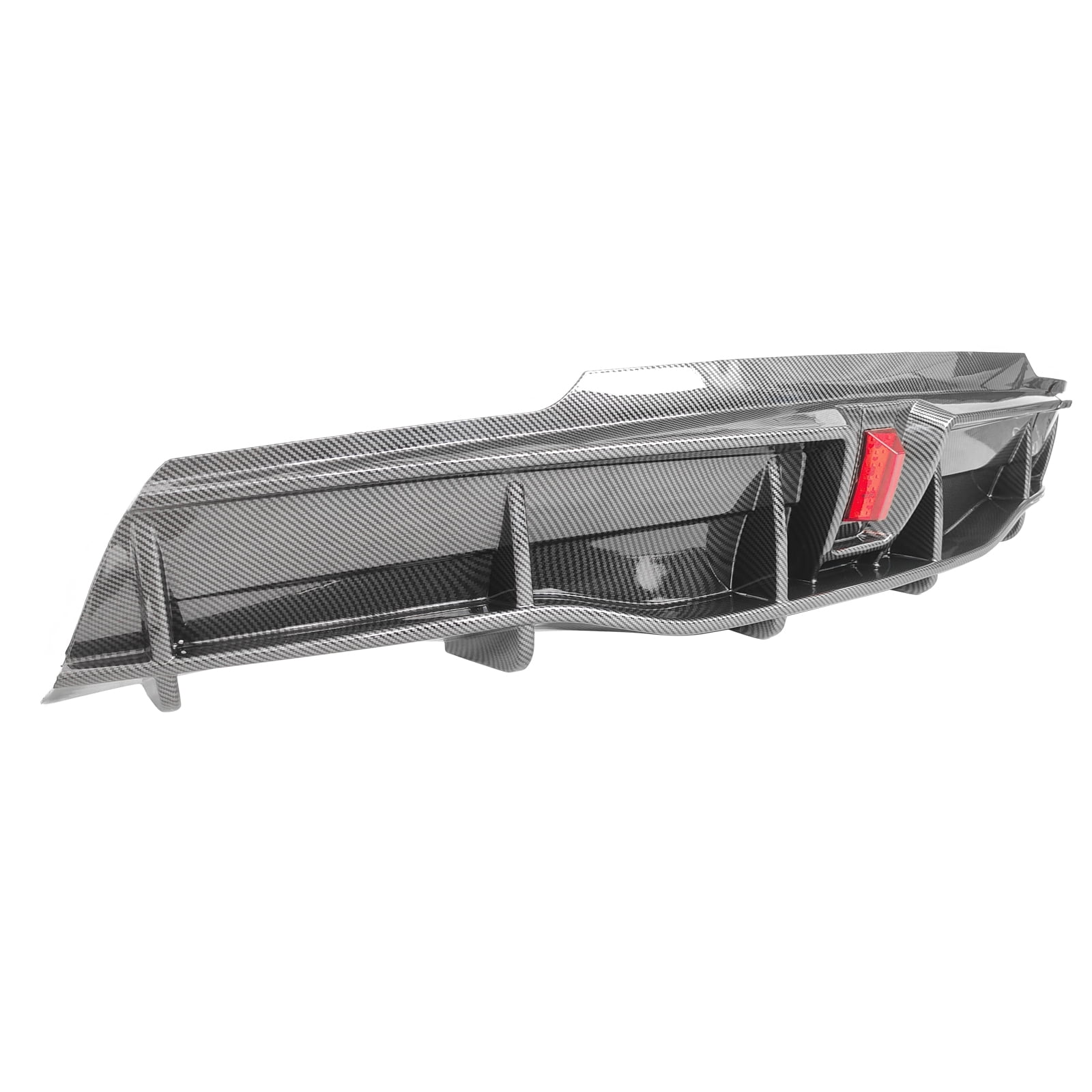 Ikon Motorsports Rear Diffuser Lip Compatible With 2020-2023 Tesla Model Y Sport 4-Door Carbon Fiber Print IKON Style PP Rear Lower Bumper Protector