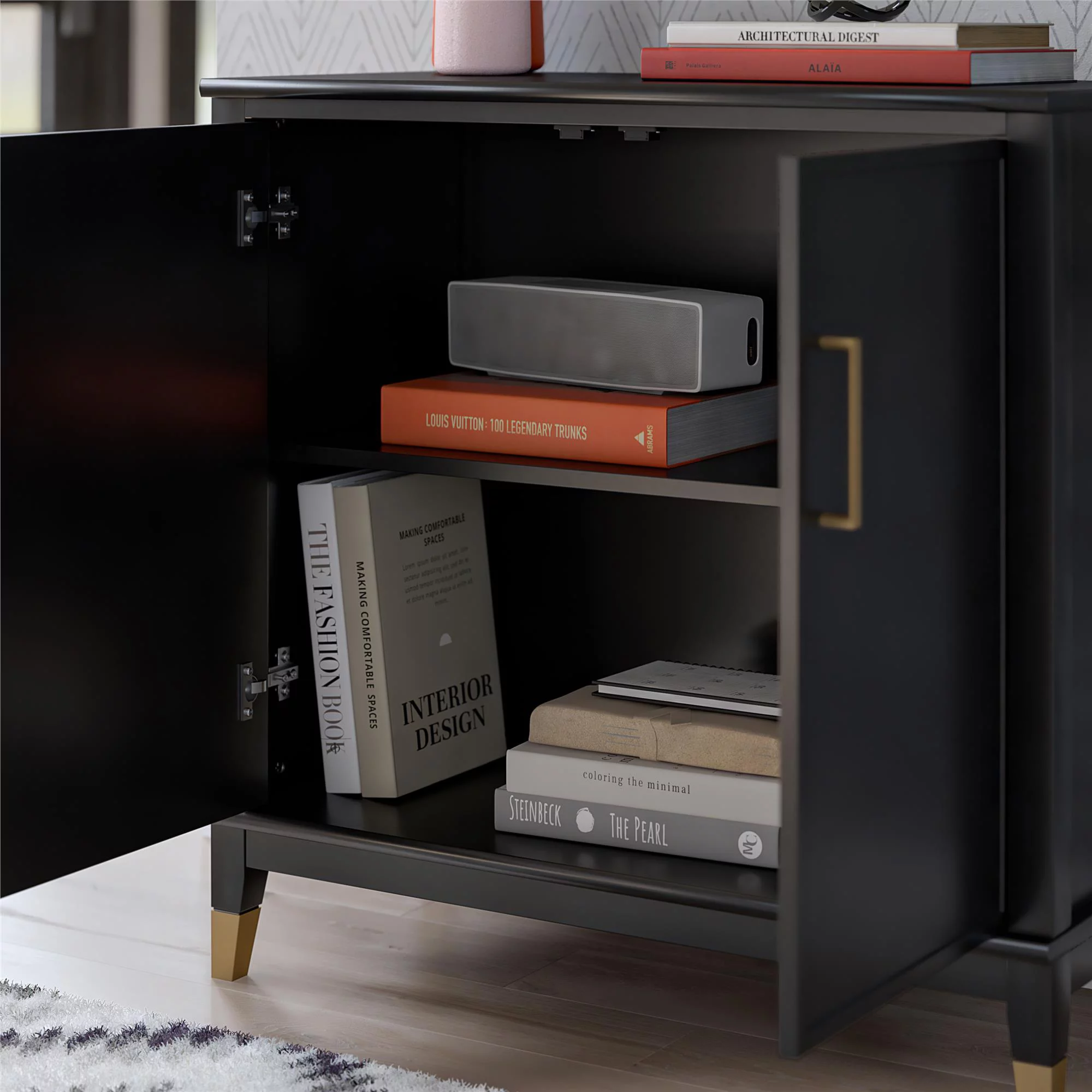 CosmoLiving by Cosmopolitan Westerleigh 2-Door Accent Cabinet, Black
