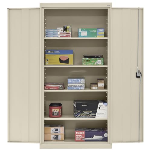 Sandusky Lee EA4R362472-02 Welded Steel Elite Storage Cabinet with Adjustable Shelves, 24" Length x 36" Width x 72" Height, Charcoal