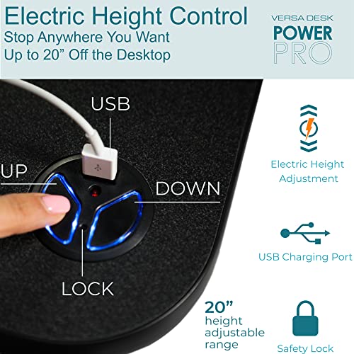 VERSADESK PowerPro™ 36 Inch Electric Standing Desk Converter, Height Adjustable Sit to Stand Up Desk Riser