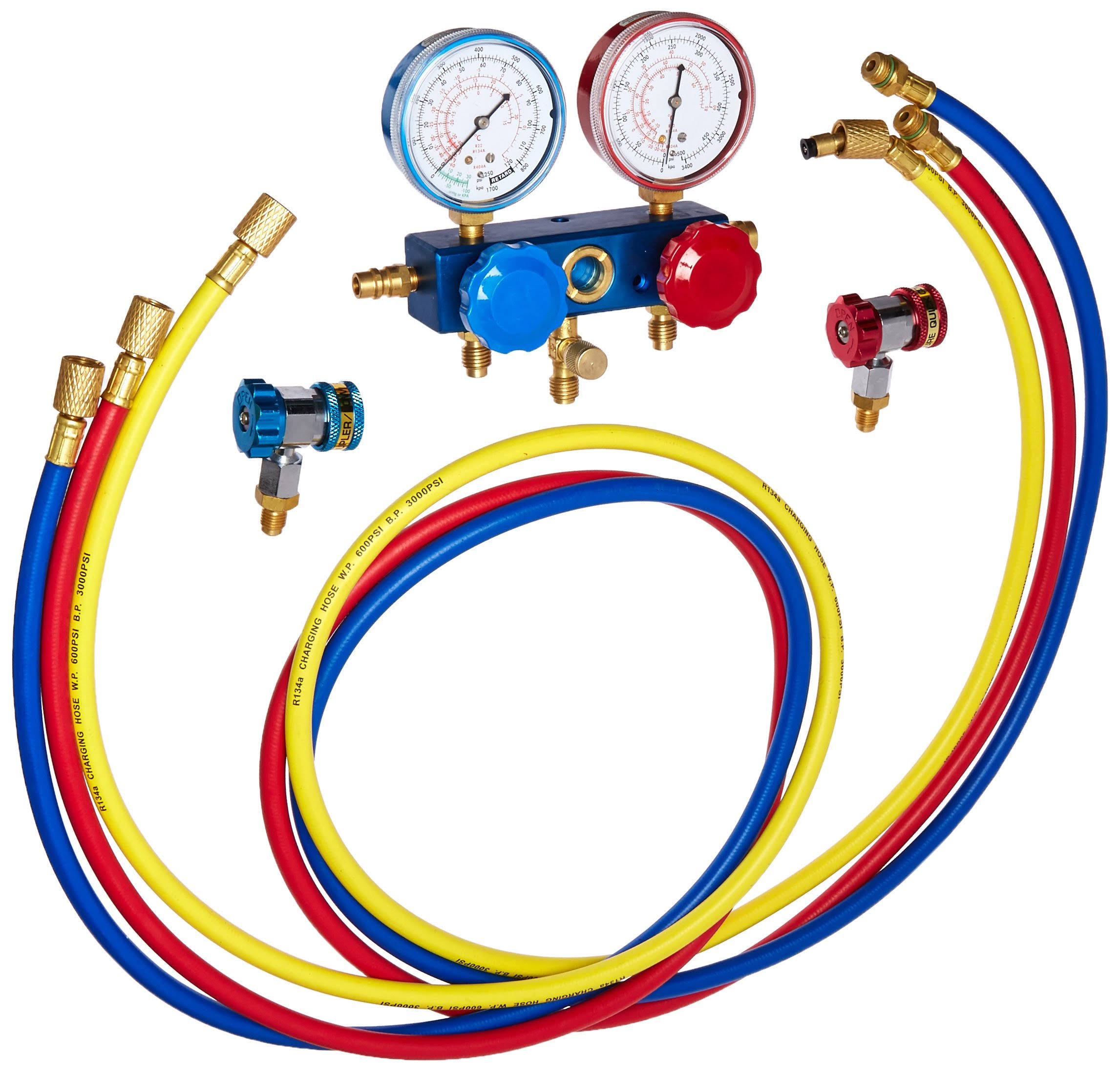 Robinair 49134A R134 Aluminum Manifold, Hose Set, and Service