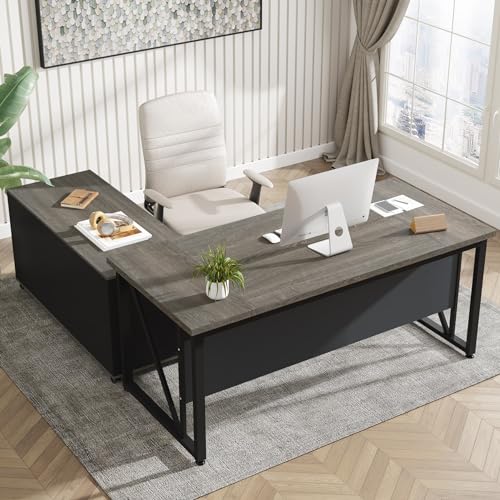 Tribesigns 63 inches Executive Desk and 47" lateral File Cabinet