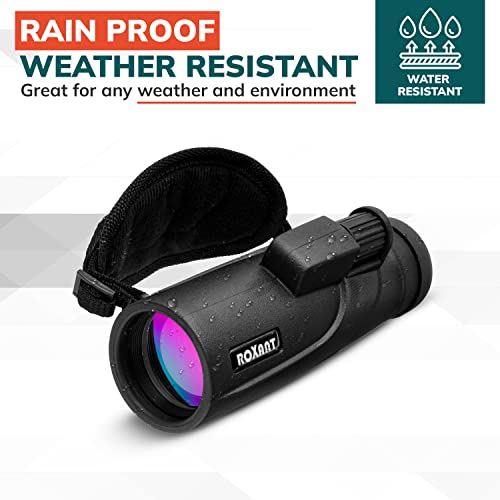 Roxant Falcon Monocular Telescope for Smartphone - 10x42 High Definition BAK4 Prism Focusing Scope - Monoculars for Adults - Includes Monocular