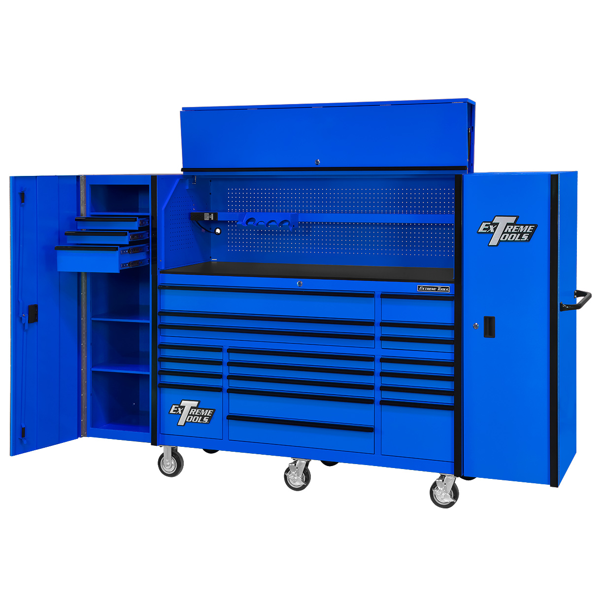Extreme Tools 72 x 25 19 Drawers Roller, Hutch & 2 Side Lockers Combo
