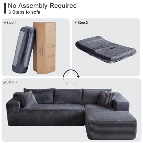 104" Sectional Couches for Living Room, Modular Sectional Sofa with Deep Seat, L-Shape Couch with Chaise, Cloud Couch for Living Room Bedroom
