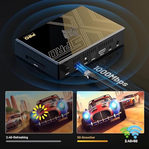 Kinhank Super Console X5 PRO Retro Gaming Console with 16000+Games, Android 12.0 OS, RockChip RK3588S, Emulator Console, 8K UHD Output,WI-FI 6,BT 5.0