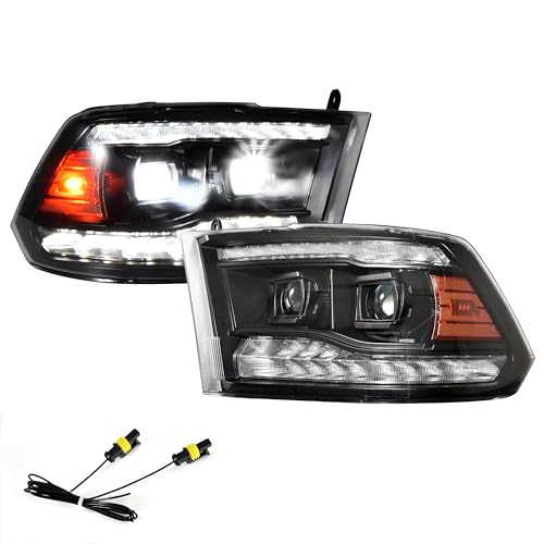 Full LED Projector Headlights Set for 2009-2018 Dodge Ram 1500