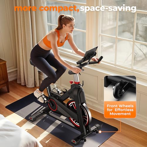 YOSUDA PRO Magnetic Exercise Bike 350 lbs Weight Capacity - Indoor Cycling Bike Stationary with Comfortable Seat Cushion, Silent Belt Drive