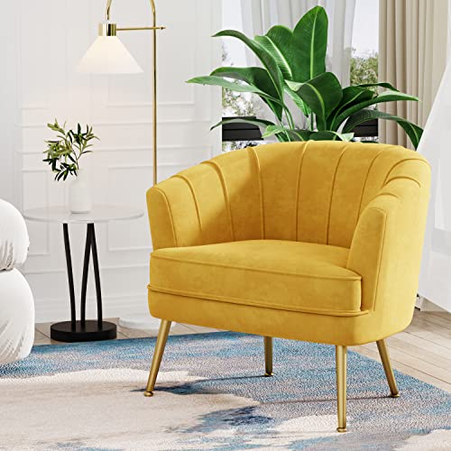 Andeworld Velvet Accent Chair, Upholstered Modern Single Sofa Side Chair