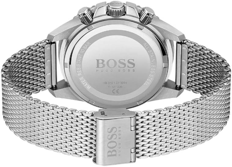BOSS Men's Admiral Quartz Watch with Stainless Steel Strap, Silver, 22 (Model: 1513904)