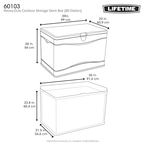Lifetime 60012 Extra Large Deck Box, 130 Gallon, Desert Sand/Brown