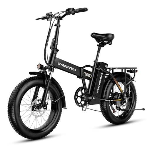 1000W Folding Electric Bike, 48V Large Removable Battery E Bike, 30+MPH, 80 Miles Max Range, 20" Fat Tire Electric Bike for Adults
