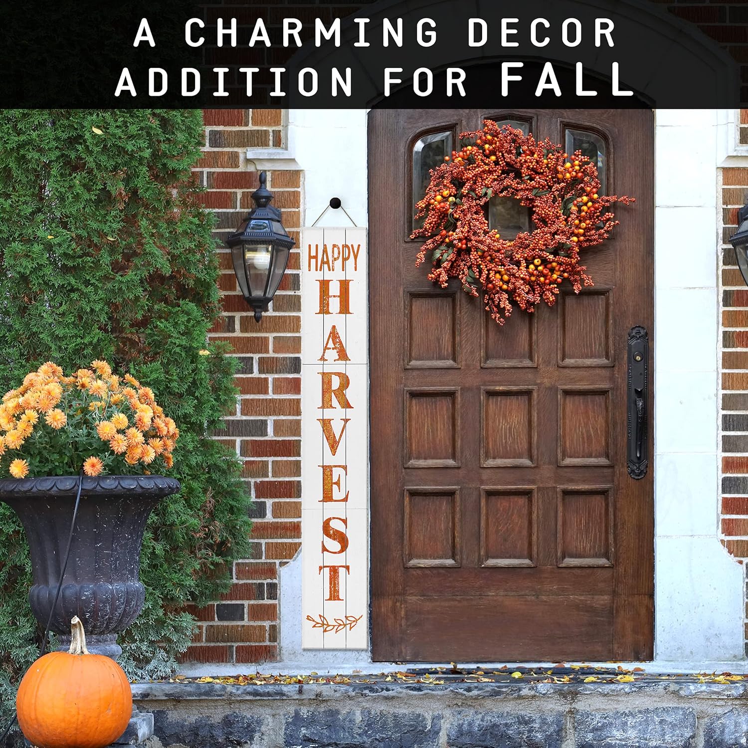 Outdoor Welcome Sign for Front Porch Decor, Interchangeable Seasonal Icons Vertical Welcome Sign, Modern Farmhouse Decor for The Home