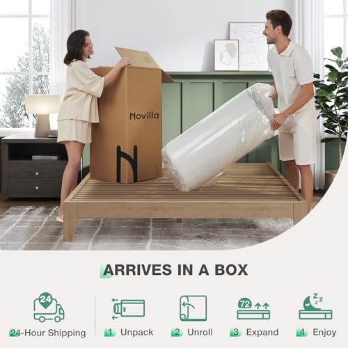 Novilla Twin Mattress, 12 Inch Gel Memory Foam Mattress Twin in a Box, Bamboo Charcoal Foam & Breathable Soft Cover for Clean, Peaceful Sleep