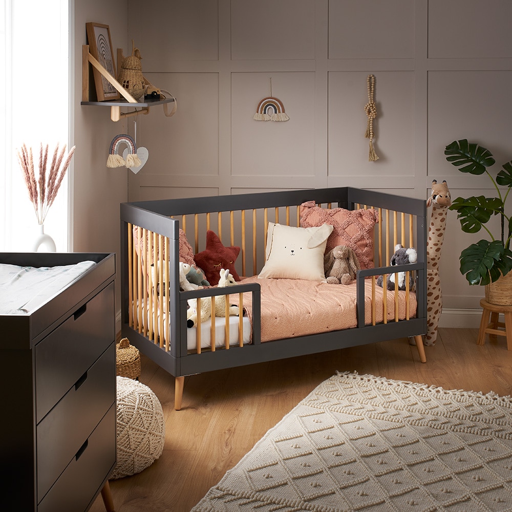 Obaby Maya 2 Piece Nursery Room Set – Slate with Natural