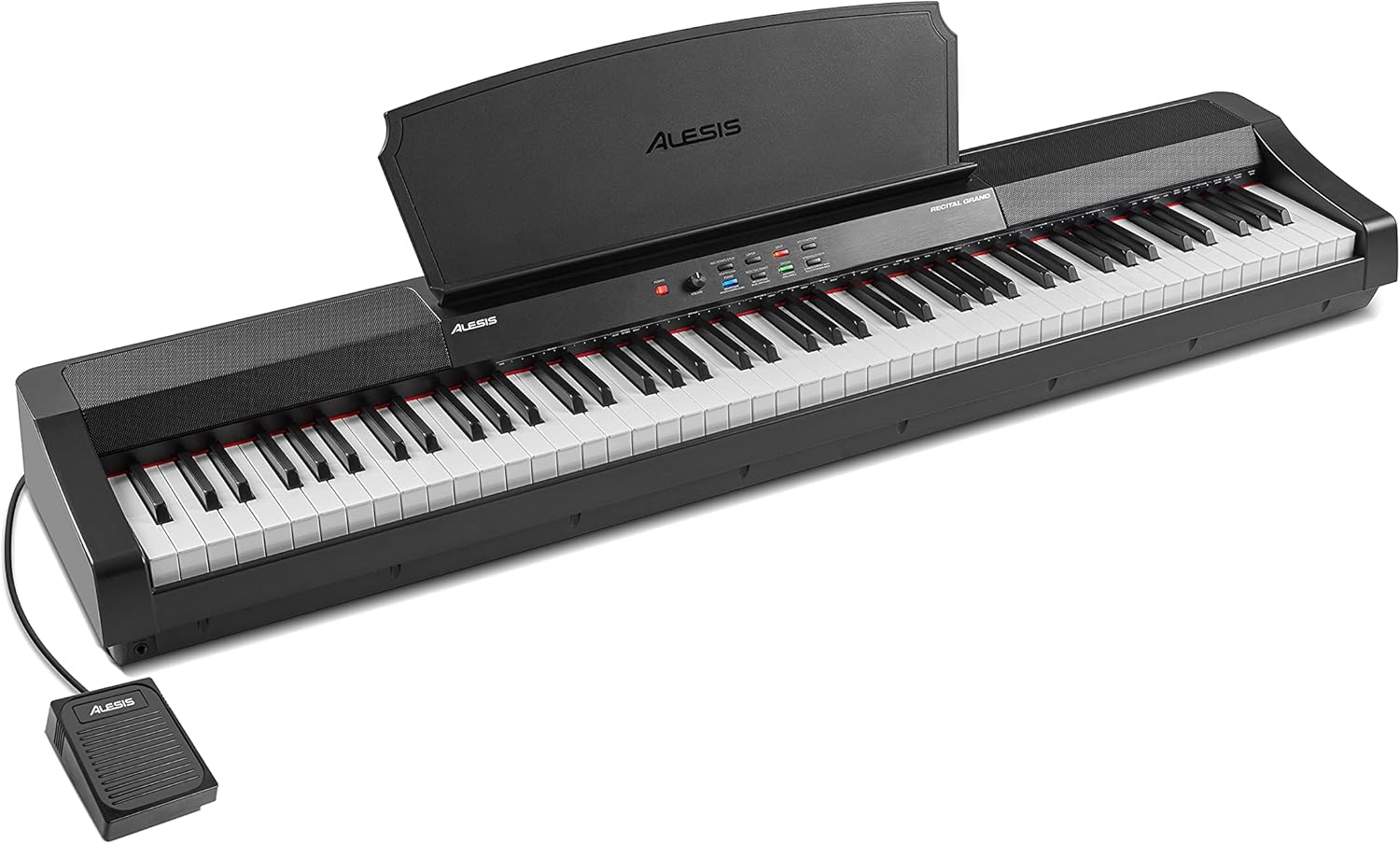 Alesis Recital Grand - 88 Key Digital Piano with Full Size Graded Hammer Action Weighted Keys, Multi-Sampled Sounds, Speakers, FX and 128 Polyphony
