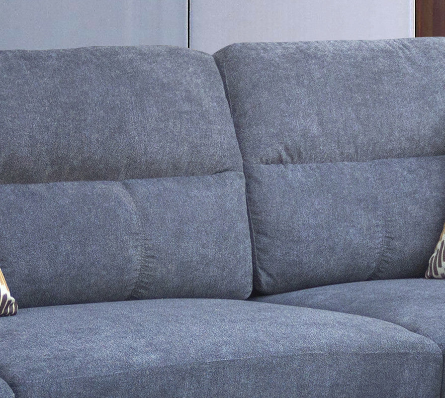 Diego Fabric Sectional Sofa with Ottoman and 2  Pillows Gray