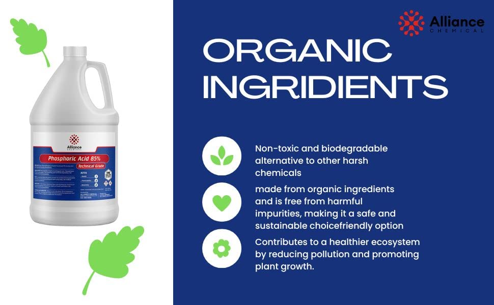Phosphoric Acid 85% Technical Grade - 1 Gallon - Uses: PH Control and Adjustment, Corrosion Inhibitor, Activating Agent, Personal Care