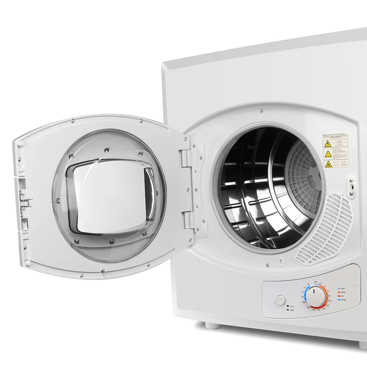 Barton Electric Compact Laundry Dryer 8.8lbs Capacity Clothes Dryer with Control Panel Automatic Drying Mode, White