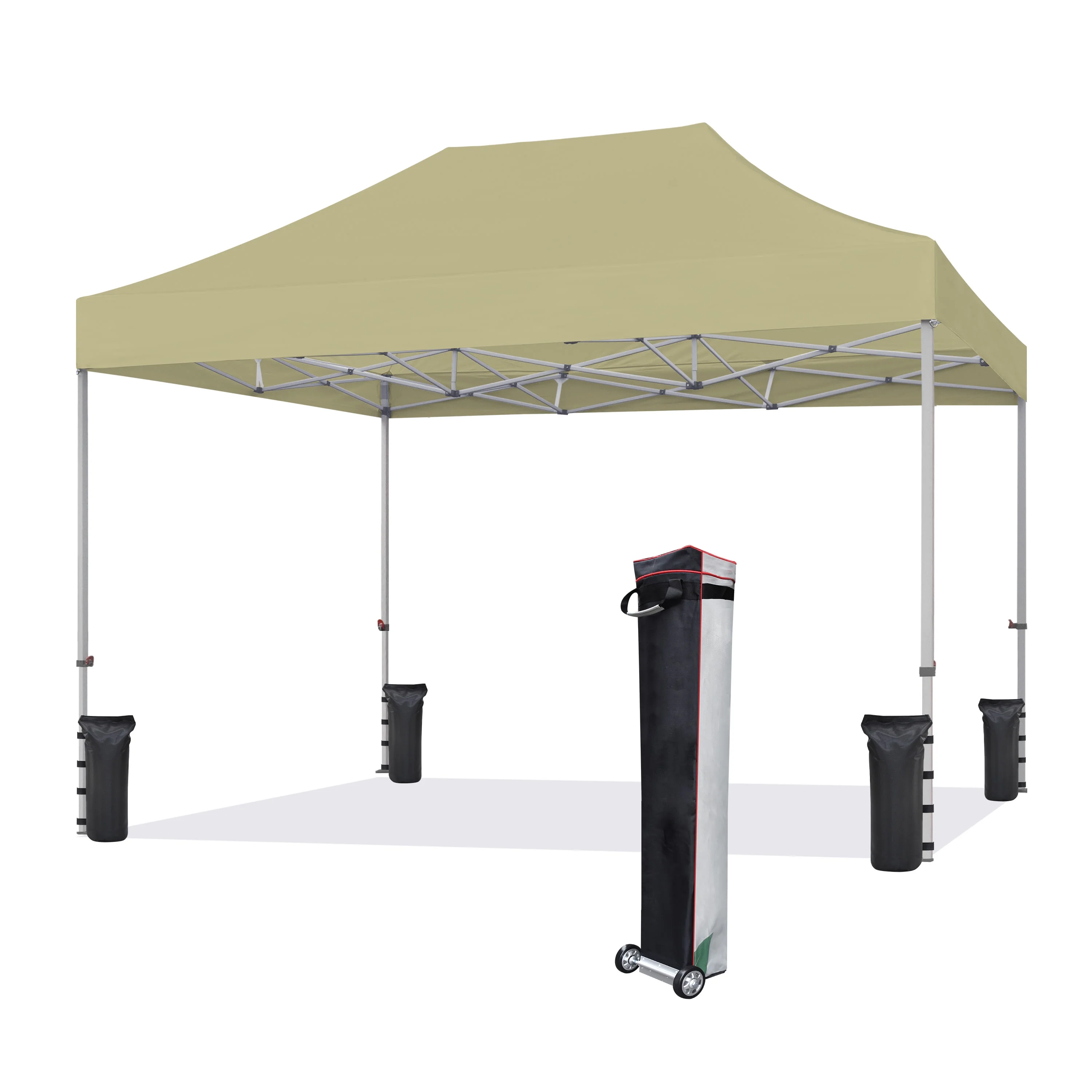 Eurmax 8x12 Ez Pop up Canopy Tent Sandy Commercial Tent（60LBS,8x12FT）