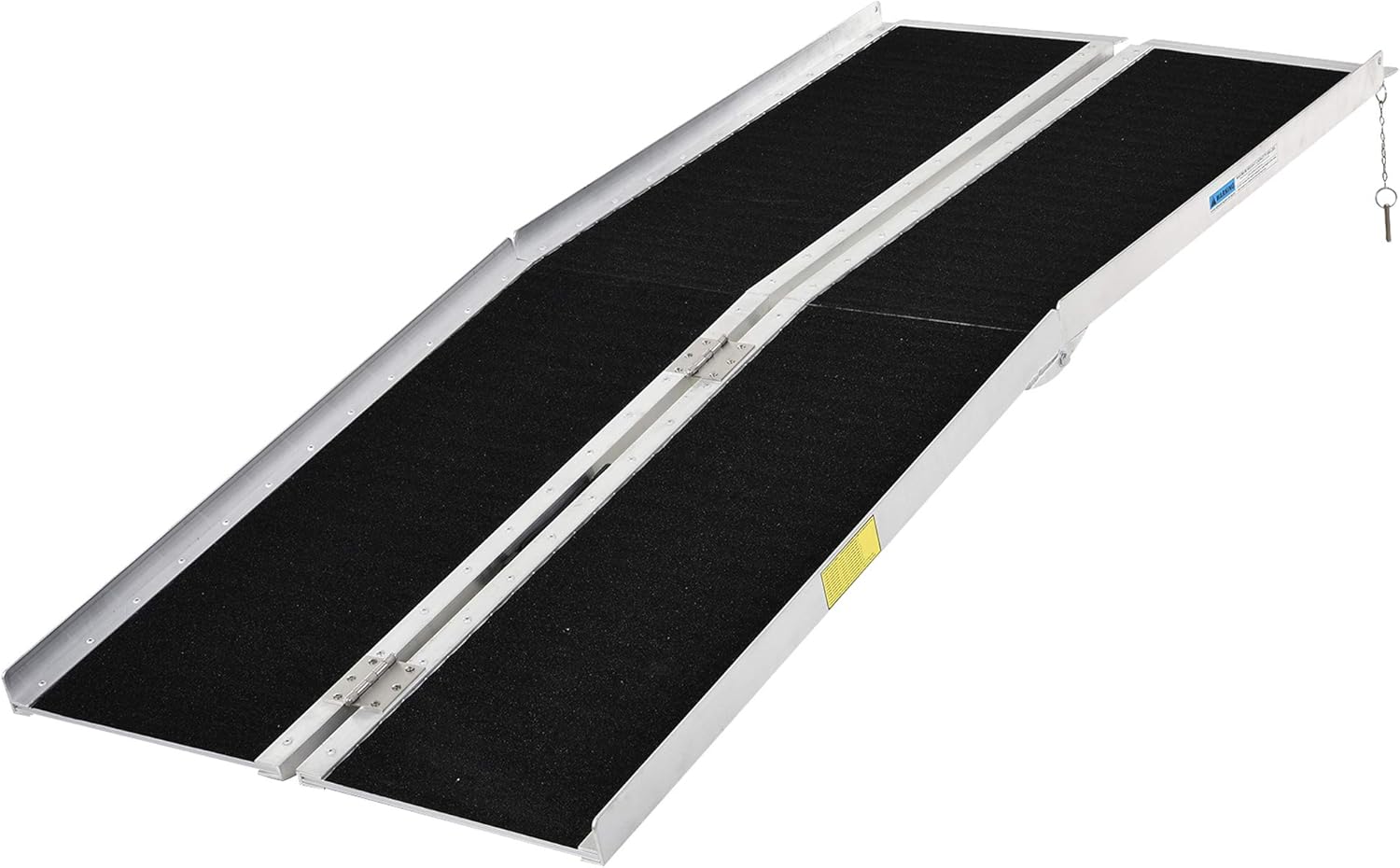 HOMCOM Aluminum Portable Skidproof PVC Carpeted Folding Wheelchair Ramp, 4'