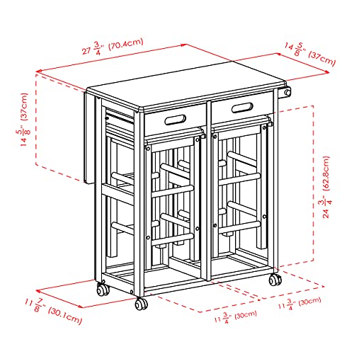 Winsome Suzanne Space Saver Set, for Kitchen, 33", Coffee