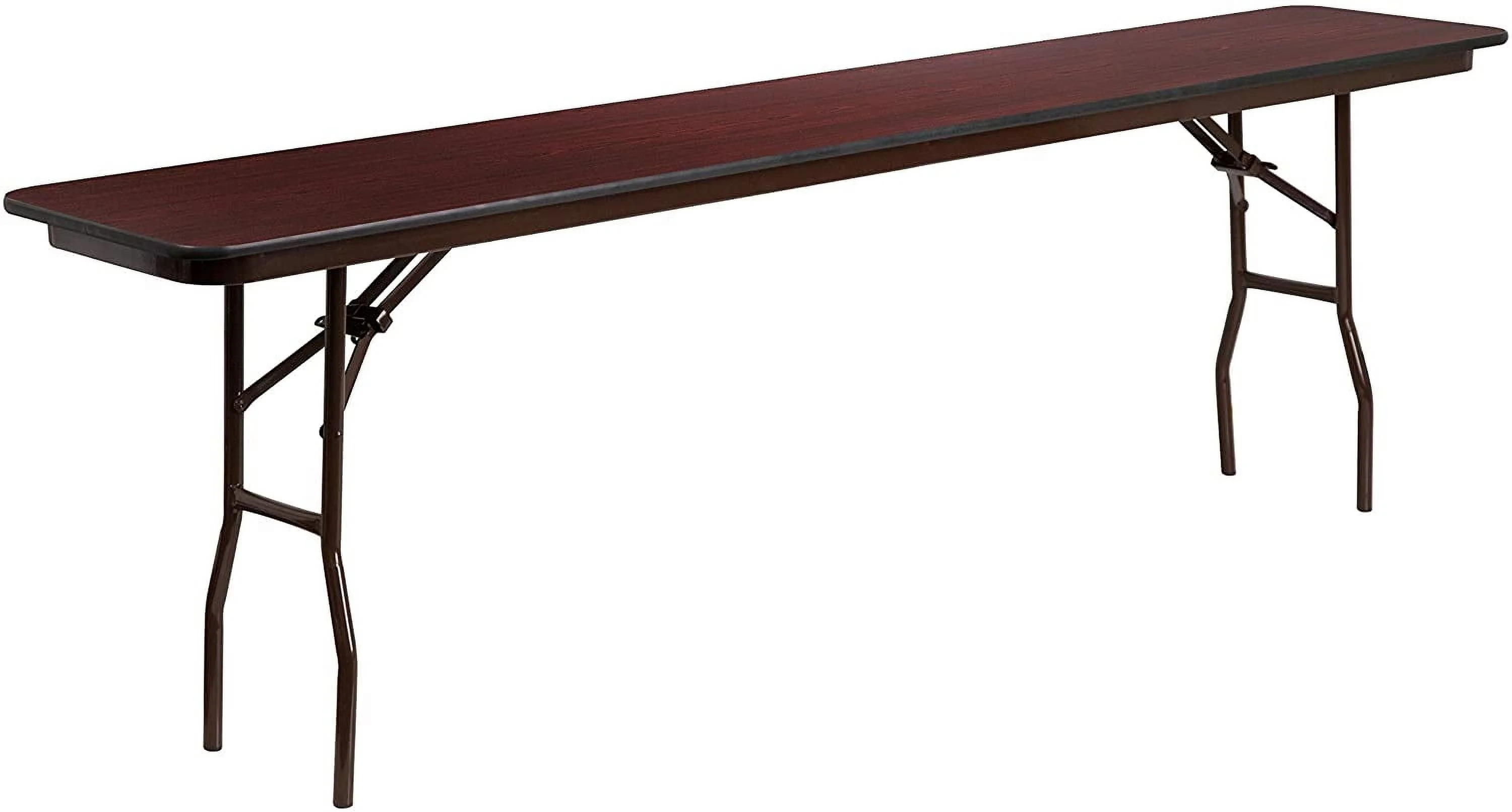 8-Foot Mahogany Melamine Laminate Folding Training/Seminar Table - Event Table