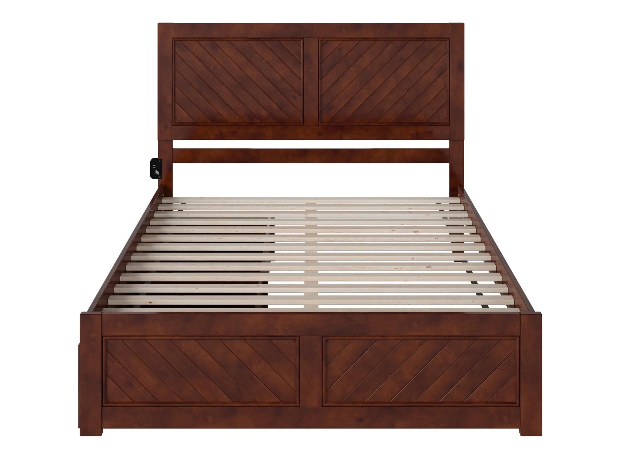 AFI Canyon Walnut Solid Wood Platform Bed with Matching Footboard & Storage Drawers, Queen