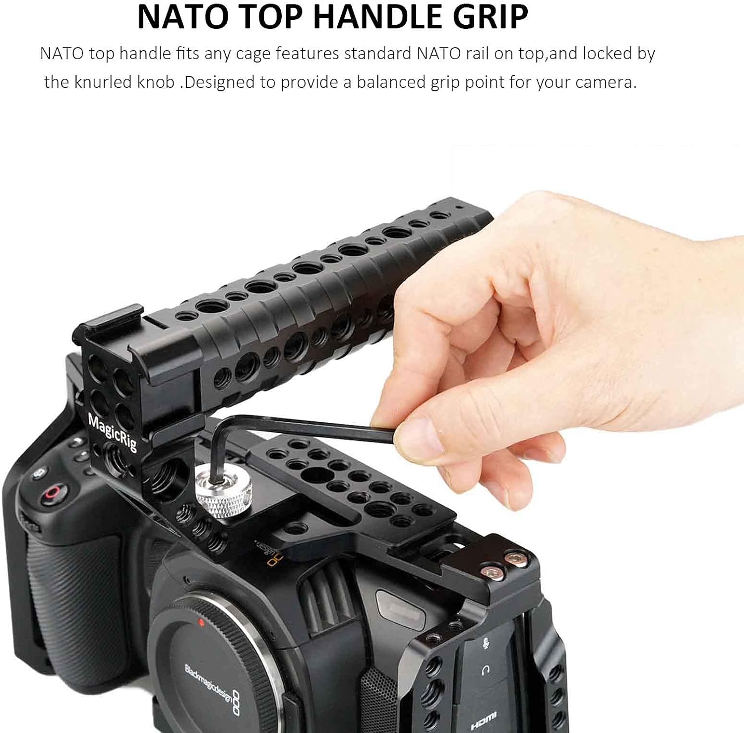 MAGICRIG Camera Cage Kit for BMPCC 4K /6K, with Top Handle and T5 SSD Mount Holder ,for Blackmagic Pocket Cinema Camera BMPCC 4K / 6K