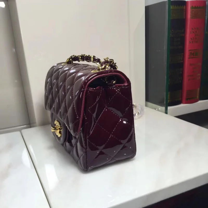 Chanel Pantent Leather 17Cm Class-Flap Bag 1115