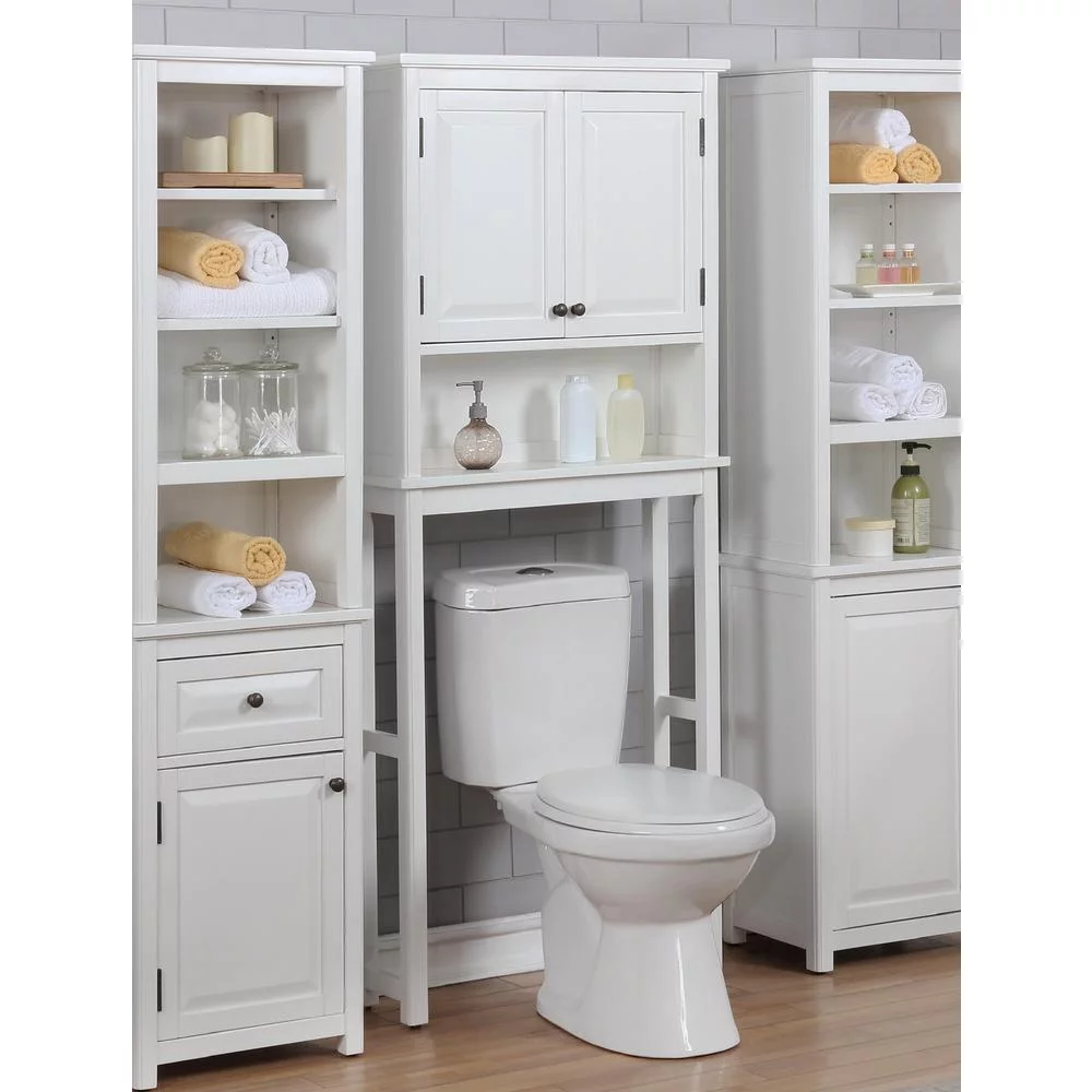 Alaterre Over the Toilet Storage, Space Saver, Upper Cabinet and Open Shelf, Dorset