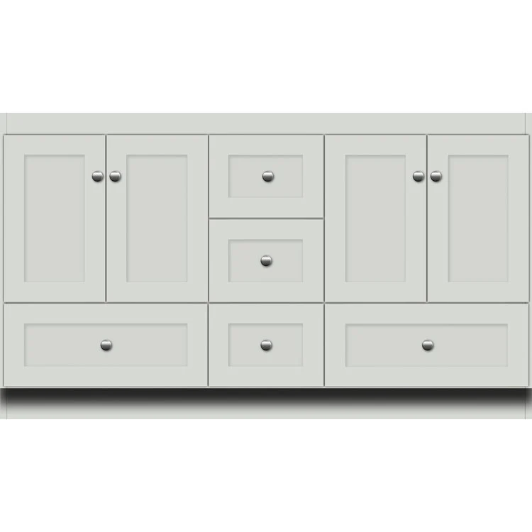 Simplicity Shaker 60"W x 21"D x 34.5"H Single Bathroom Vanity Cabinet Only with Center Drawers
