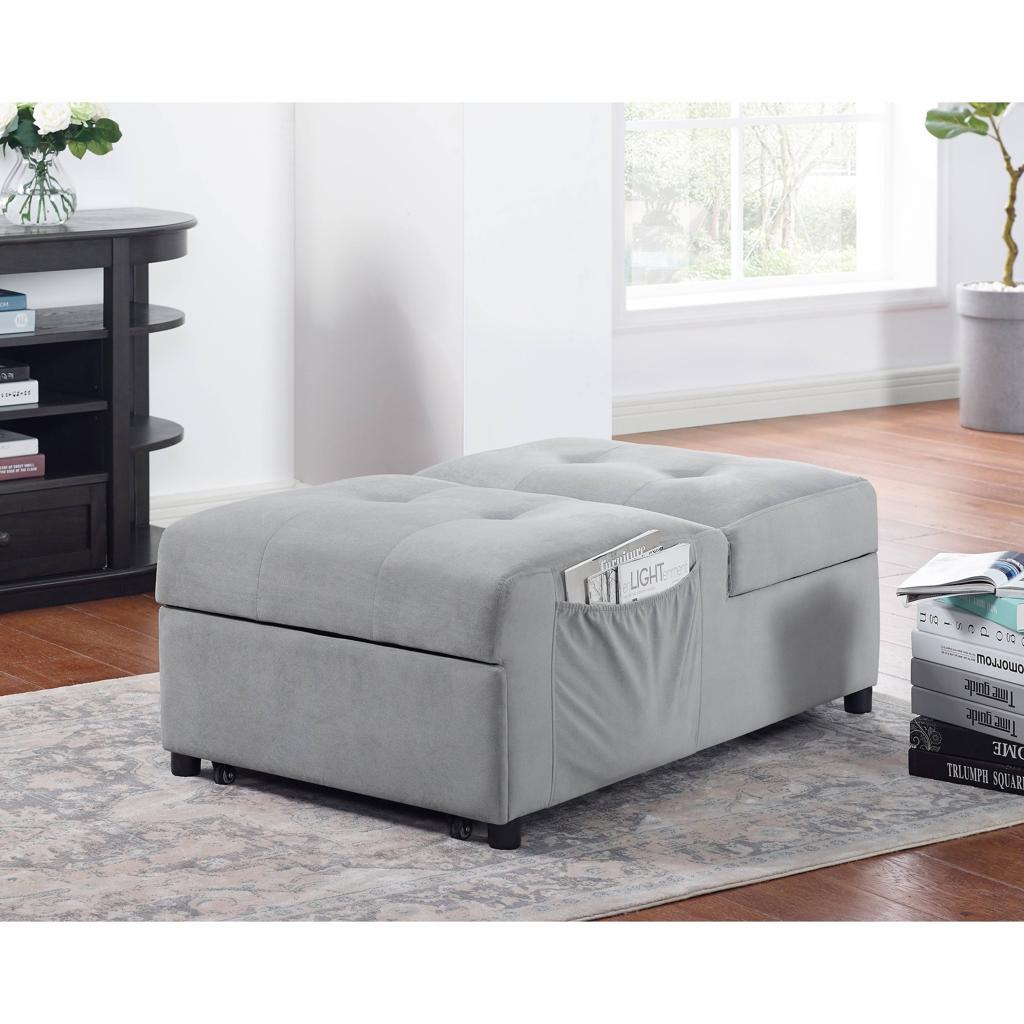 Furniture of America Alice Contemporary Upholstered Futon Chair - Grey