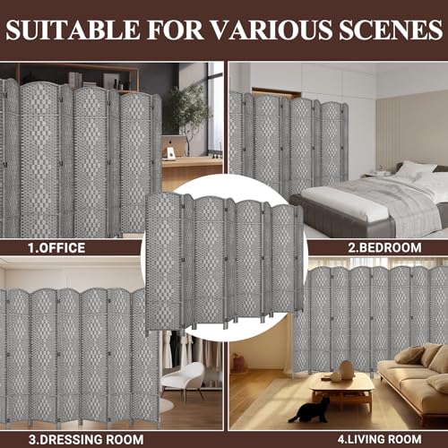 Room Divider, Room Dividers and Folding Privacy Screens, 16in Privacy Screen, 6 Panel Temporary Wall Partitions, 6ft Space Separation Panel Screen