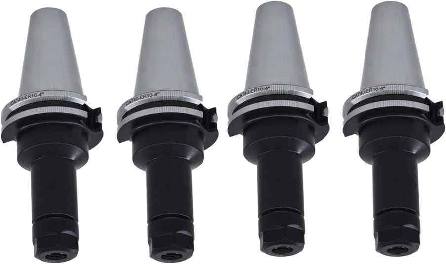 4Pcs CAT40 Tool Holder ER16 Collet Chuck Set length 4/100mm Chuck Tool Holder Set Mill Holder for CNC Engraving Machine Milling Lathe(4Pcs