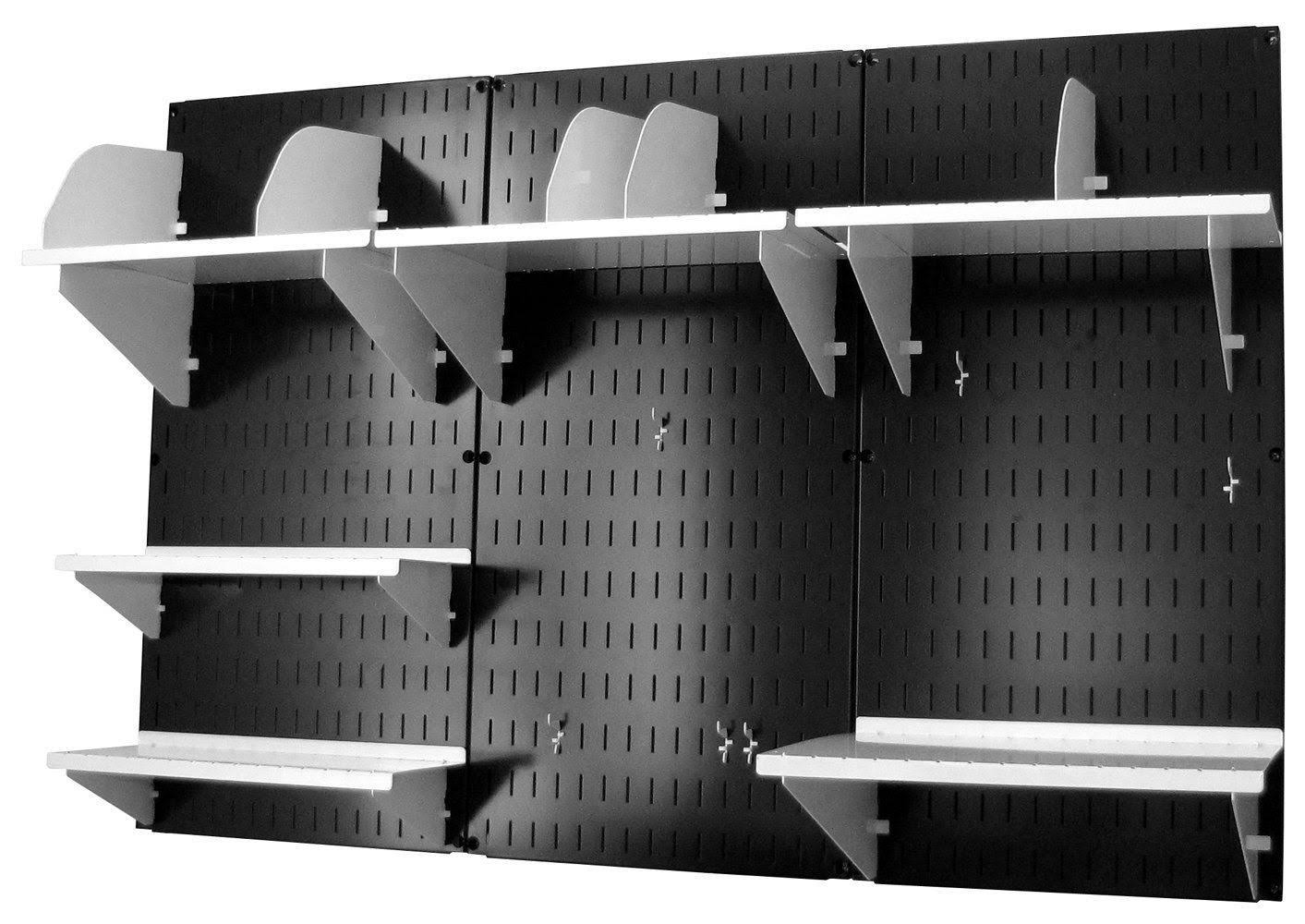 Wall Control Office Wall Mount Desk Storage and Organization Kit; Black and White