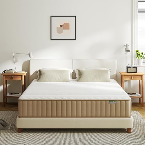Full Mattress, 12 Inch Full Size Mattress with Cooling-Gel Memory Foam &Pocket Spring Hybrid, CertiPUR-US Certified, Medium Firm
