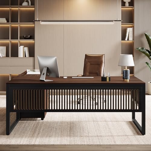 Tribesigns 63-Inch L-Shaped Executive Desk with Mobile File Cabinet, Large Office Computer Desk