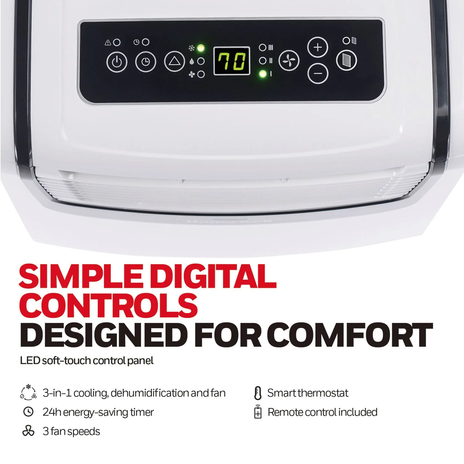 Honeywell 6,800 BTU 115-Volt Portable Air Conditioner with Remote, White/Black, MO0CESWK7
