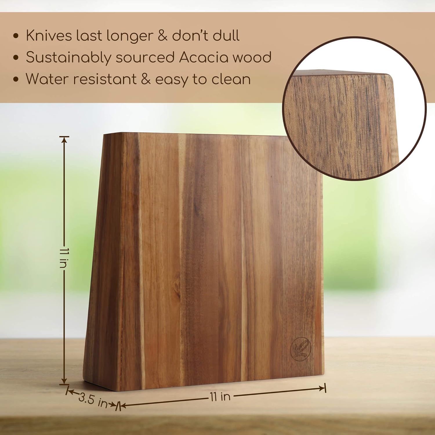 Lyched Vertical Magnetic Knife Block – Double Side Magnetic Wood Knife Holder – Magnetic Knife Stand and Knife Storage – Large Cleaver Holder with
