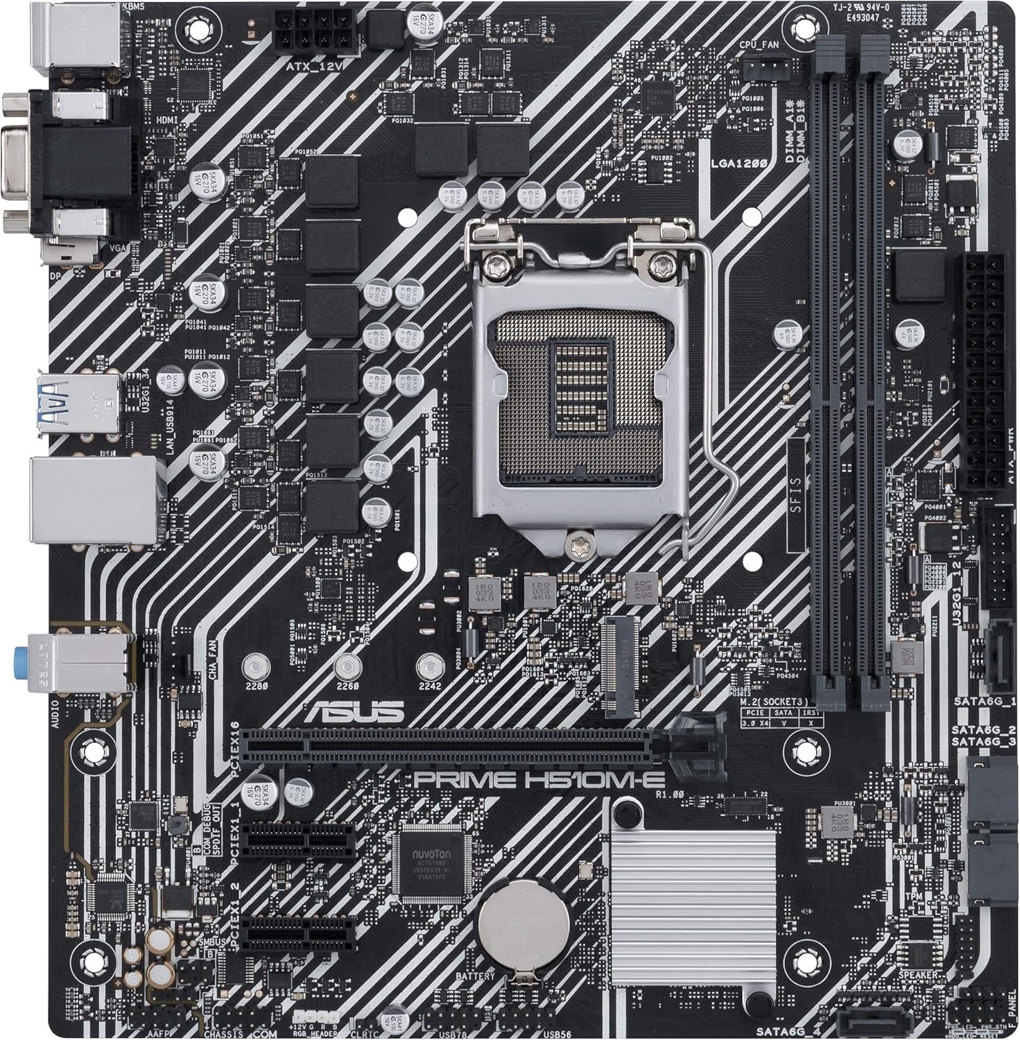 ASUS Prime H510M-E LGA1200 (Intel® 11th/10th Gen) Micro-ATX Motherboard (PCIe 4.0,M.2 Slot, 1Gb LAN, DP,HDMI, D-Sub, USB 3.2 Gen 1, COM Header