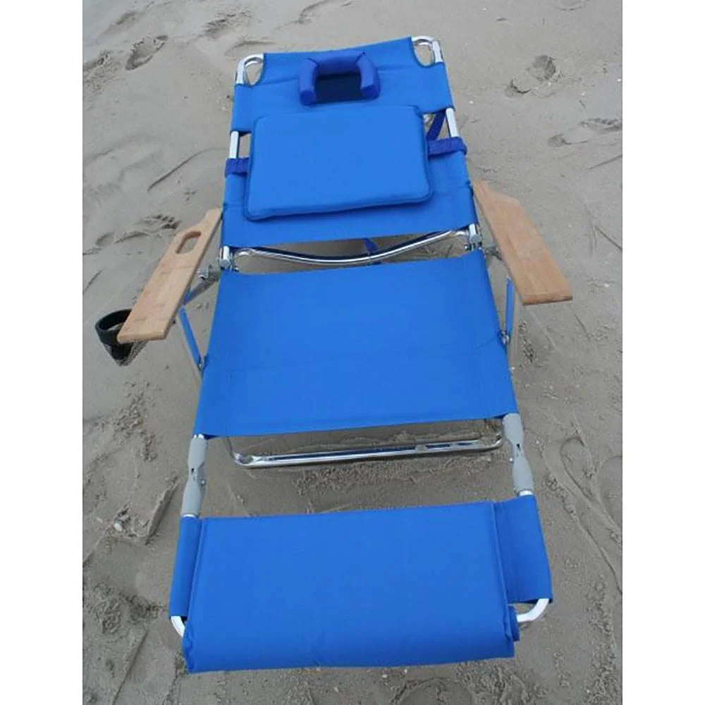 Ostrich Deluxe 3N1 Lightweight Outdoor Beach Lounge Chair w/Footrest, Blue