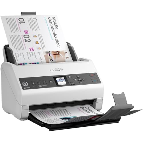 Epson DS-730N Network Color Document Scanner, 100-page Auto Document Feeder (ADF), Duplex Scanning