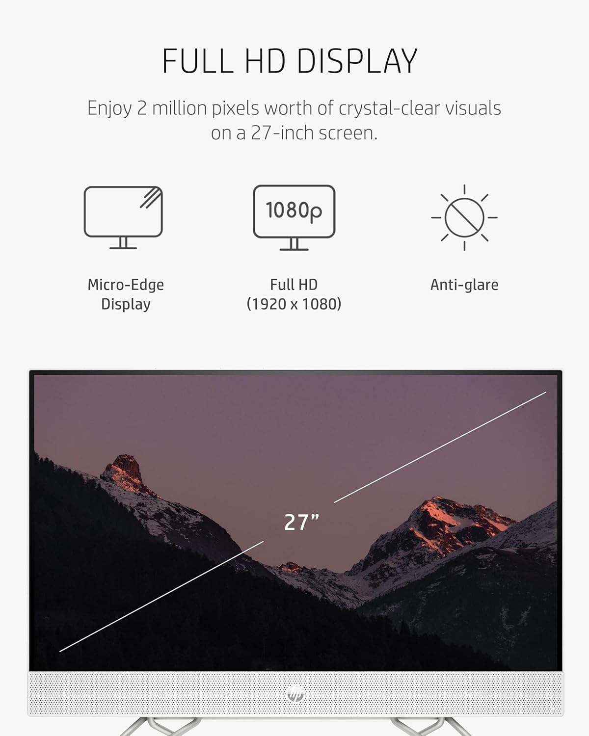 HP All-in-One Desktop Computer, 27" Touchscreen FHD, Octa-Core AMD Ryzen 7 5700U (Beat i7-1165G7), 32GB DDR4 RAM, 1TB PCIe SSD, WiFi, Bluetooth
