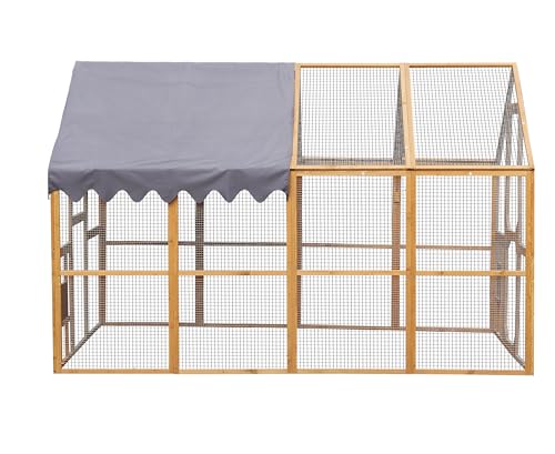109.6'' Large Wood Chicken Coop Enclosures,Walk-in Poultry Cage