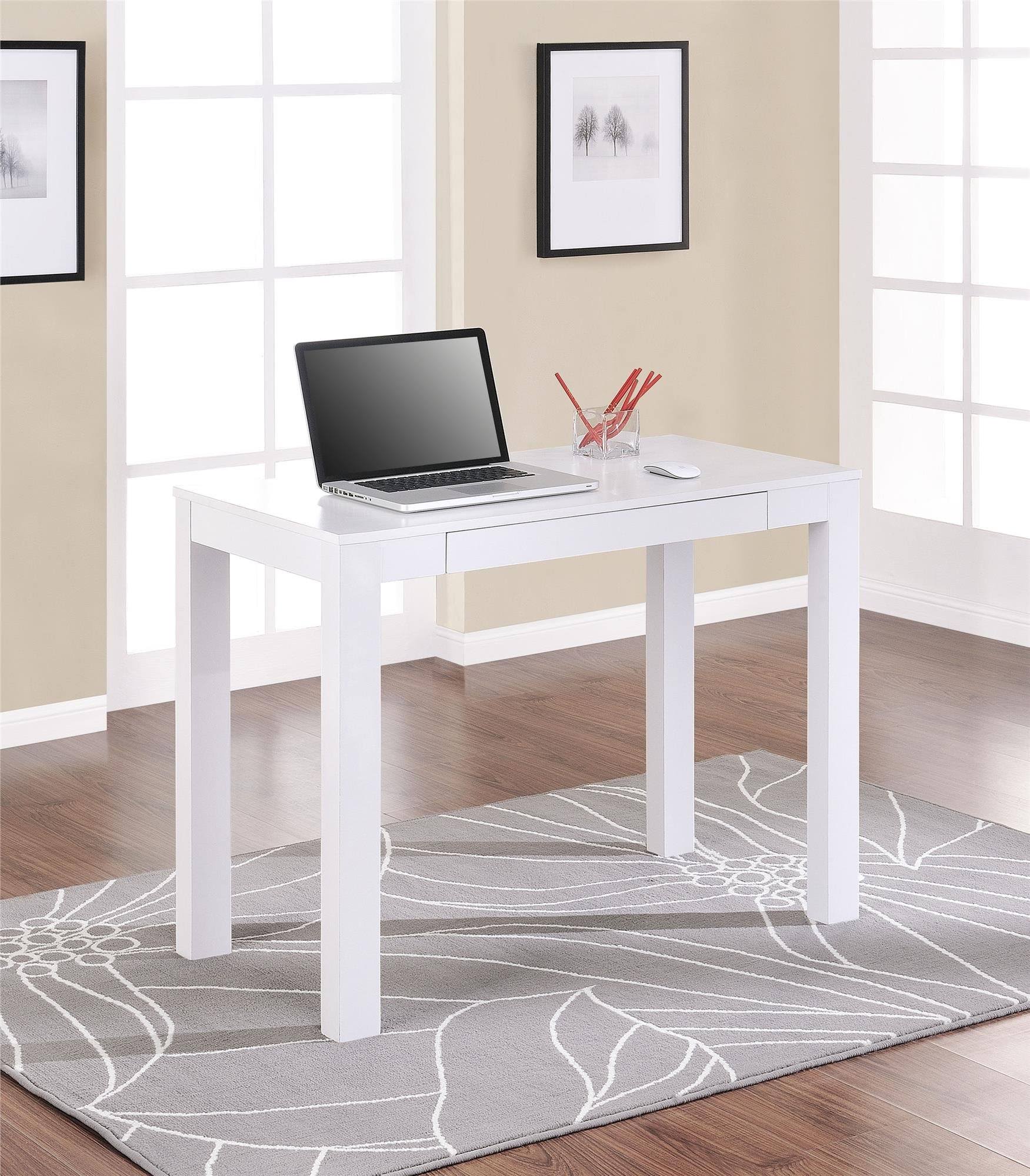Ameriwood Home Parsons Desk with Drawer White