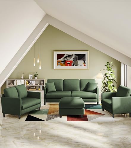 Sofa Accent Chair, 33" Reading Chair for Bedroom, Tool-Free Setup Living Room Accent Chairs, Comfy Arm Chairs Living Room, All-Wood Reading Nook