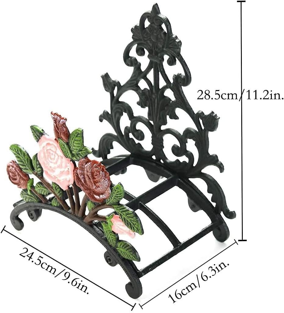Heavy Duty Cast Iron Garden Hose Holder - Wall Mounted Water Hose Hanger - Antique Emblem Decorative Hose Reel