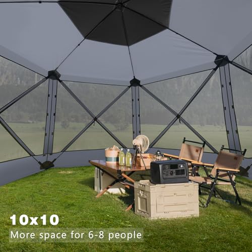 MASTERCANOPY 12x12FT Pop Up Gazebo Screen Tent - Instant Screen House with Netting, Quick Set, Outdoor Canopy Shelter with Carry Bag for Camping